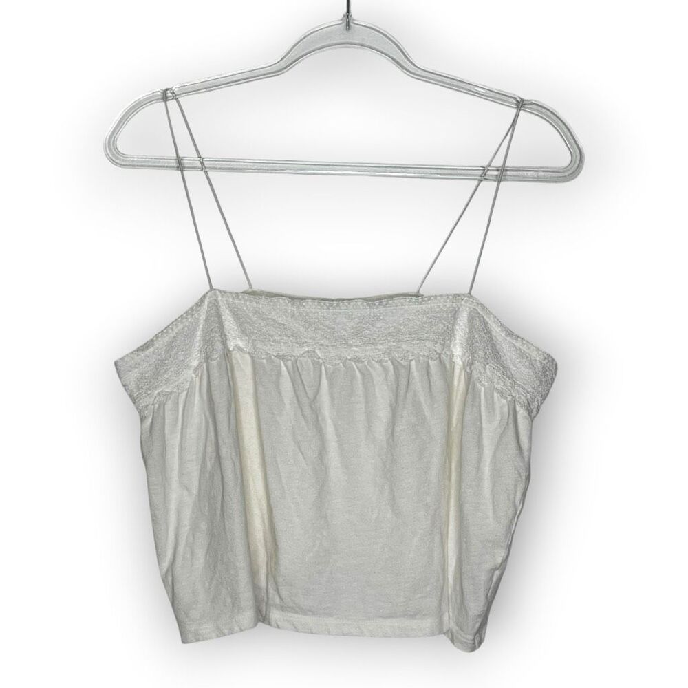 American Eagle Outfitters Cream Strappy Crop Top Lace Fairycore Women’s Medium